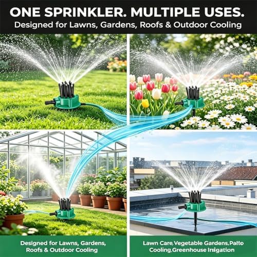 360 Degree Garden Automatic Multi Sprinkler,Irrigation Multi-Head Irrigation 12 Flexible Noodle Shape Oscillating Sprinkler,Rotating Design with Adjustable Water Flow,Large Area Coverage for Lawn - Image 6