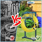 Garden Hose Holder for Outside - Upgraded Water Hose Holder Holds with Storage Basket, Heavy Duty Metal Freestanding Garden Hose Storage Reel Rack for Outdoor Yard Lawn (Blue) - Image 3