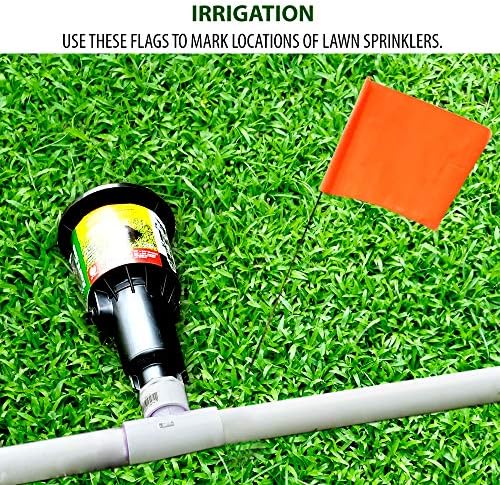 Fluorescent Orange Marking Flags 1000 Pack - 4x5x15 Inch Bulk Yard Flags - Markers For Lawn, Irrigation, Landscaping, Survey & Sprinkler Head Marking - Image 4