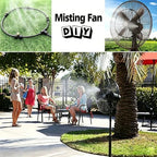 Greenhouse Mist Cooling Setup with Brass Nozzles and Black Tubing for Patio Borders, Plant Rows and Fan Wrap Use Line Brass Nozzle Mist Hose Fan - Image 3