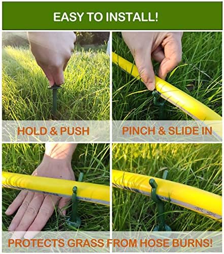 Garden Hose Holder Stake Set of 36 - Durable Plastic fits 3/4 inch Hose Guides for Lawn,Yard & Plant Care, Soaker Hose Support, Kink-Free Watering (Fits 3/4” Hoses) - Image 4