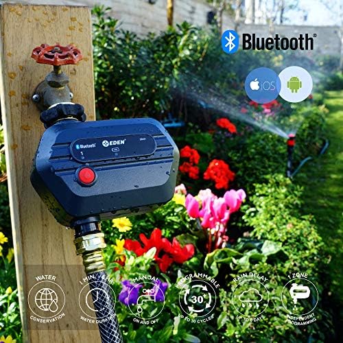 Eden 25441 1-Zone Bluetooth Water Timer for Smart Irrigation - Remote Control via App, Customizable Scheduling, and Water Delay Setting - Image 2