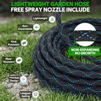 Non-Expanding Garden Hose 100ft w/10 Function Nozzle, Lightweight Water Hose - Image 2