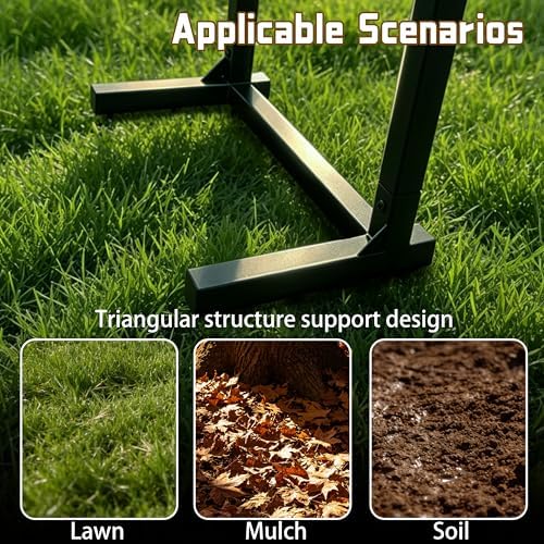 Garden Hose Holder, 57 Inch Extra Tall Freestanding Water Hose Stand, Heavy Duty Stainless Steel Ground Stake with Triangle Reinforcement, Supports 200 ft Hose - Image 4