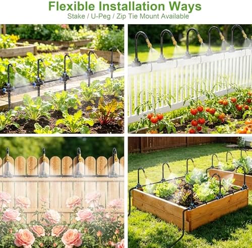 Thiswing 200FT 360° Adjustable Irrigation System with Stake Holders - Image 7