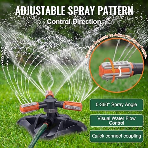Metal Lawn Sprinkler for Yard with Adjustable Extension Risers - Image 5