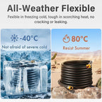 Garden Hose 5/8" x 15ft 4-Layer Heavy Duty Hose with 800 PSI Burst Pressure – Kink Resistant Flexible All-Weather Outdoor Hose for Yard Car Wash Pets Black - Image 6