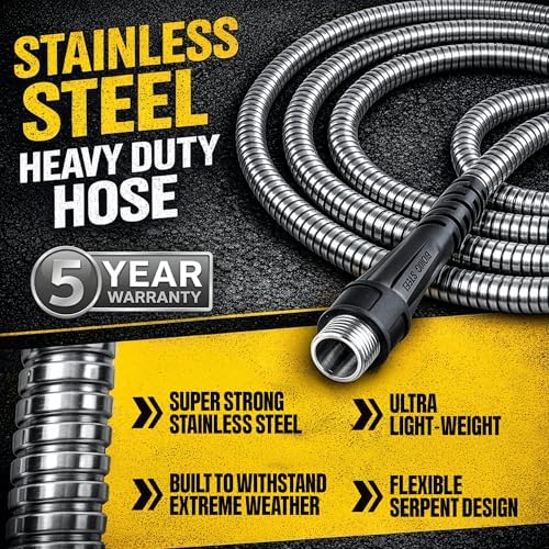 BIONIC STEEL 50 Ft Metal Garden Hose with Sprayer Nozzle - Image 2