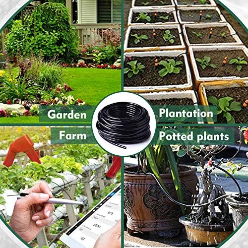 Bonviee 400FT 1/4” Drip Irrigation Tubing, 0.17” ID x 0.25” OD, Black - Image 7
