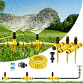 360° Rotation Auto Irrigation System Garden Lawn Sprinkler Patio, Sprinkler System Kit for Lawn, Adjustable Garden Yard Lawn Water Sprinkler with 50FT Sprinkler Hose and 6 Quick Connectors (3 PCS) by PURKCUYERT
