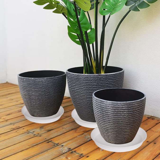 4 Pack of 19 inch Plant Saucer, 2.7" Depth Tray, Large Deep Garden Plastic Flower Planter Plant Trays for Indoors Outdoor Bath Bath (19", Creamy White) - Image 7