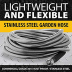 BIONIC STEEL 50 Foot 304 Stainless Steel Garden Hose Bundle with 25 Foot Rust-Proof Metal Home Garden Hose - Image 3