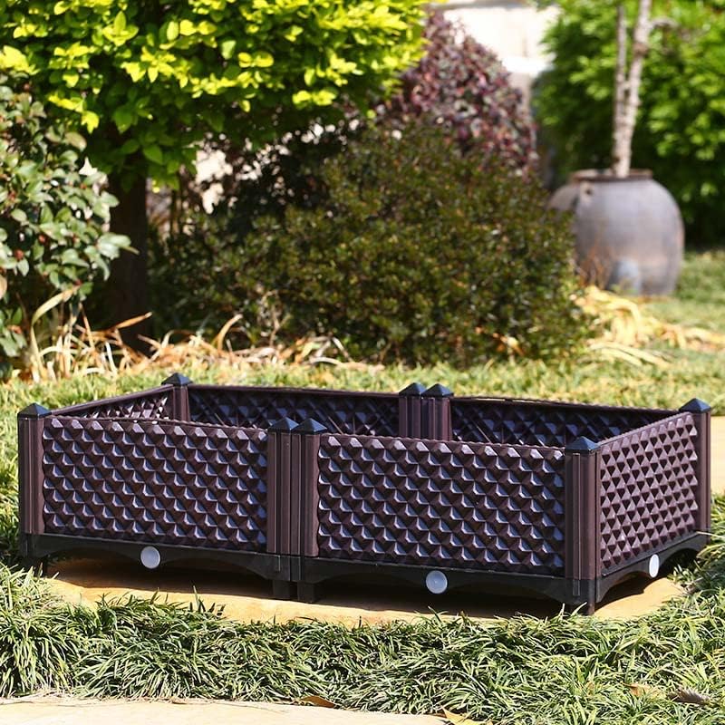 YSUEFIJO Raised Garden Bed Planter, Planters for Outdoor Plants, Elevated Garden Boxes Plant Pots, Grow Herbs and Vegetables Outdoors, Easy to Install - Image 3