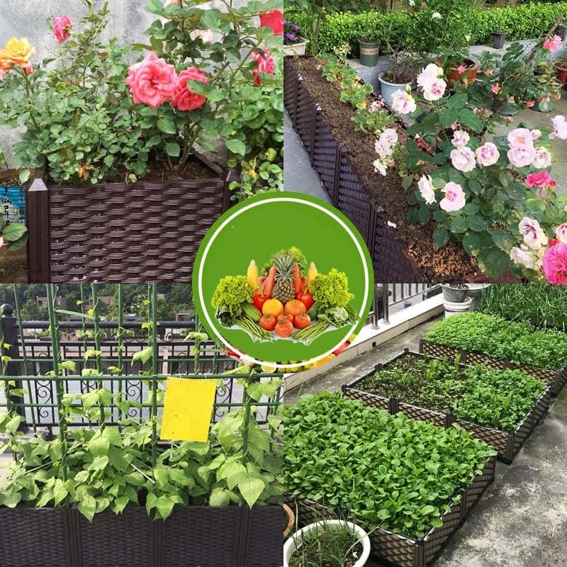 YSUEFIJO Raised Garden Bed Planter, Elevated Plastic Raised Garden Bed Planter Box, Planting Raised Container with Water Design & Drainage Holes, for Flower Vegetable Herbs - Image 6