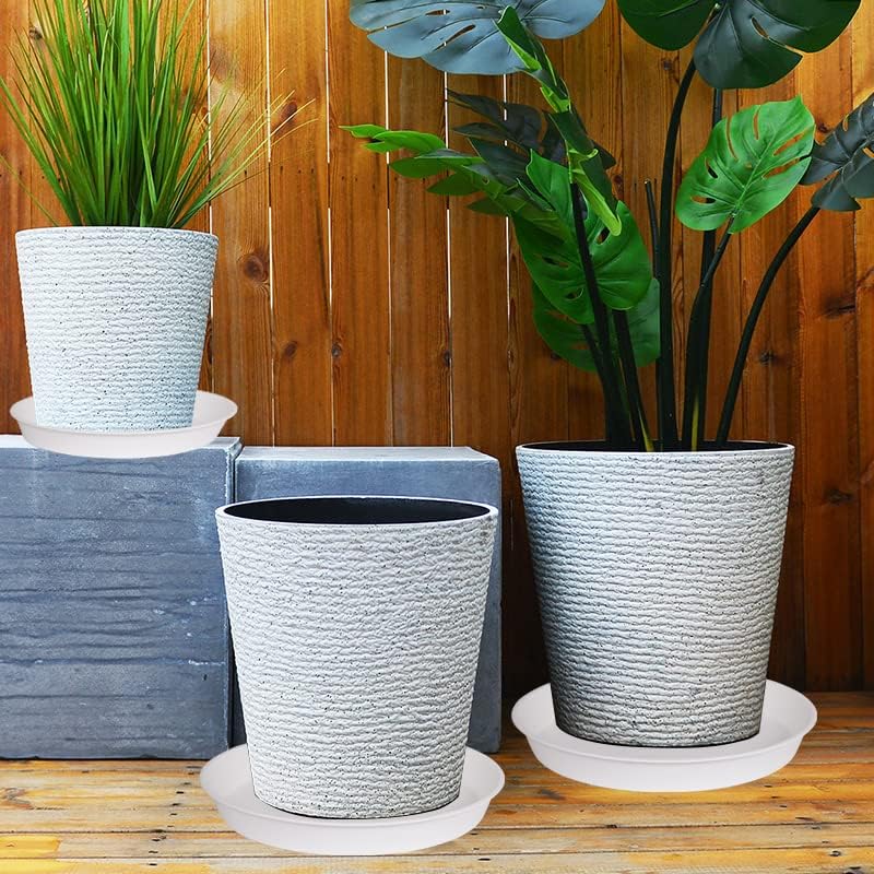 2 Pack of 19 inch Plant Saucer, 2.7" Depth Tray, Large Deep Garden Plastic Flower Planter Plant Trays for Indoors Outdoor Bath Bath (19", Creamy White) - Image 5