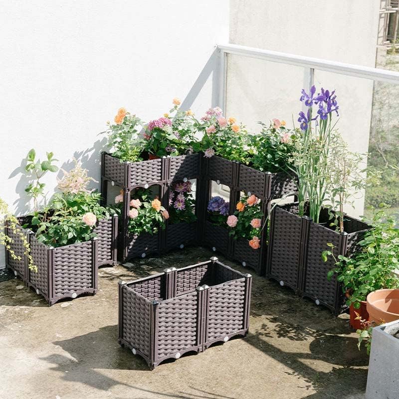 YSUEFIJO Outdoor Elevated Garden Bed, Planter Raised Beds for Vegetables, Planter Box Plastic Rectangle, Raised Garden Bed Tall, for Vegetables, Fruits, Flowers, Herbs, Succulents - Image 4