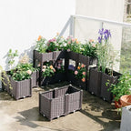 YSUEFIJO Outdoor Elevated Garden Bed, Planter Raised Beds for Vegetables, Planter Box Plastic Rectangle, Raised Garden Bed Tall, for Vegetables, Fruits, Flowers, Herbs, Succulents - Image 4