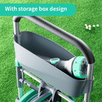 Garden Hose Reel Cart with Wheels,Holds up to 65-164ft of 1/2" Hose, Heavy Duty Retractable Resin Water Hose Storage, Portable Mobile Cart with Telescopic Handle for Outdoor Yard, Garden, Patio (25 m) - Image 3