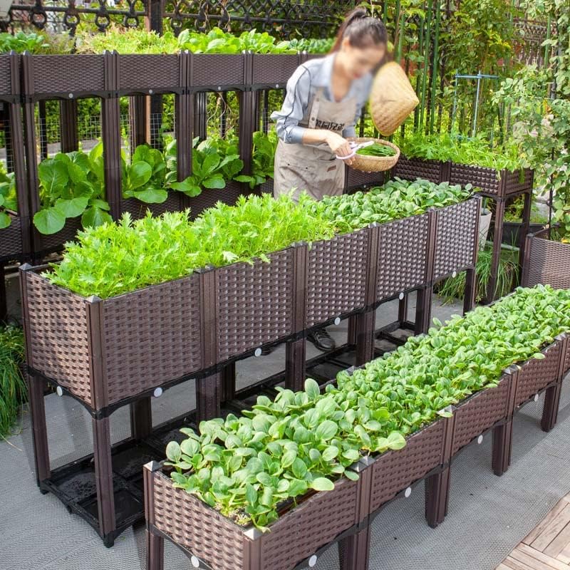 YSUEFIJO Raised Garden Bed Kit, Planter Box for Outdoor Plants, Garden Bed Kit for Vegetables, for Vegetables, Flowers, Herbs, and Succulents - Image 3