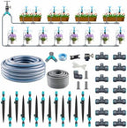 Drip Irrigation System 98ft, Fast Connect Automatic Irrigation Kit with 12mm, 6mm Blank Distribution Tubing and Accessories, DIY Garden Watering Equipment for Garden, Greenhouse, Flower Bed, Patio by RainSeer