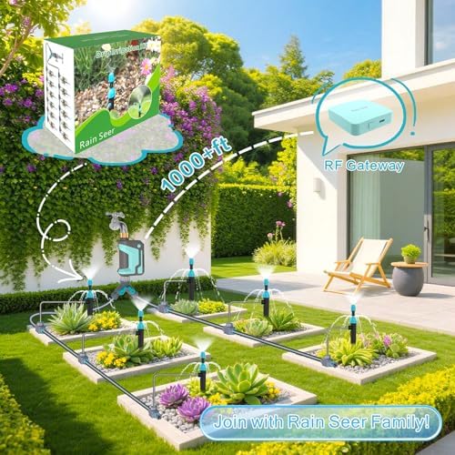 Smart WiFi Sprinkler Timer with 1666 Feet RF Gateway, Brass Inlet Water Timer for Garden Hose, App Remote Control with Alexa, Rain Delay and Manual Mode for Garden and Lawn. - Image 7