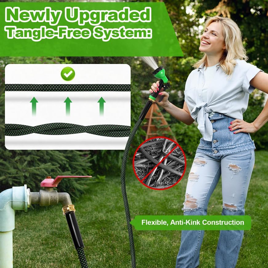 Garden Hose 100ft, Non-Expanding Flexible Hose, Lightweight - Image 4