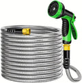 Expandable garden hose, stainless steel, 10-color nozzle, anti-tangle design (100 feet) by Unknown