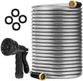 75FT Garden Hose, Stainless Steel Water Hose Solid Fittings,No-Kink, Metal Garden Hoses,Anti-Rust Heavy Duty Water Hoses for Yard,Car Wash Outdoor Lawn Watering Plants by Unknown