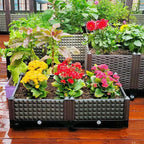 YSUEFIJO Planter Box Outdoor Large, Raised Garden Bed for Vegetables Outdoor, Elevated Planter Box, Great for Outdoor Patio, Deck, Balcony - Image 3