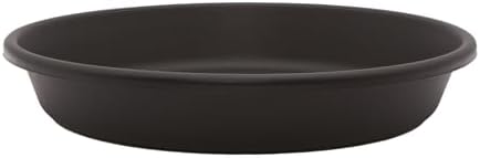 The HC Companies Flower Pot Saucers - Plastic Plant Saucer for Outdoors & Indoors - Traditional Design Plant Pot Trays for Water Drainage - Durable & Stylish Round Plant Tray (21-inch Black) by TheHCCompanies
